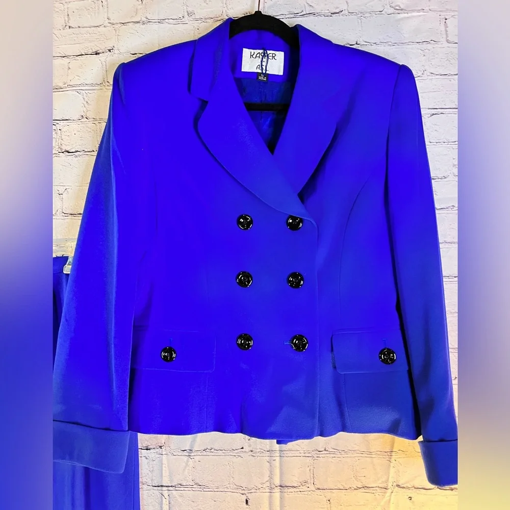KASPER. ladies royal blue 2 piece skirt and jacket suit. Size 12. - Picture 6 of 10
